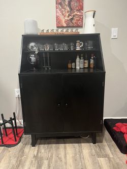 Black Wooden Bar Cabinet