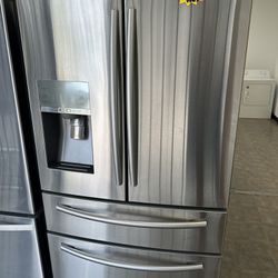 4 Doors Samsung Refrigerator, Used With Warranty. 