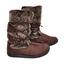 Wanted  Tall Women's Moccasin Boots With  Lace Up  Brown 8 NEW!