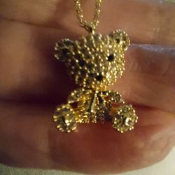 Cutest TEDDY BEAR PENDANT & Chain - Never Worn