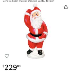 VINTAGE 40” General Foam Plastics Waving Santa 