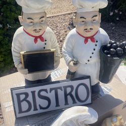 Cute Tuscan Kitchen Chef Statues And Decor