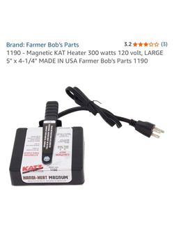 1190 - Magnetic KAT Heater 300 watts 120 volt, LARGE 5" x 4-1/4" MADE IN USA Farmer Bob's Parts 1190