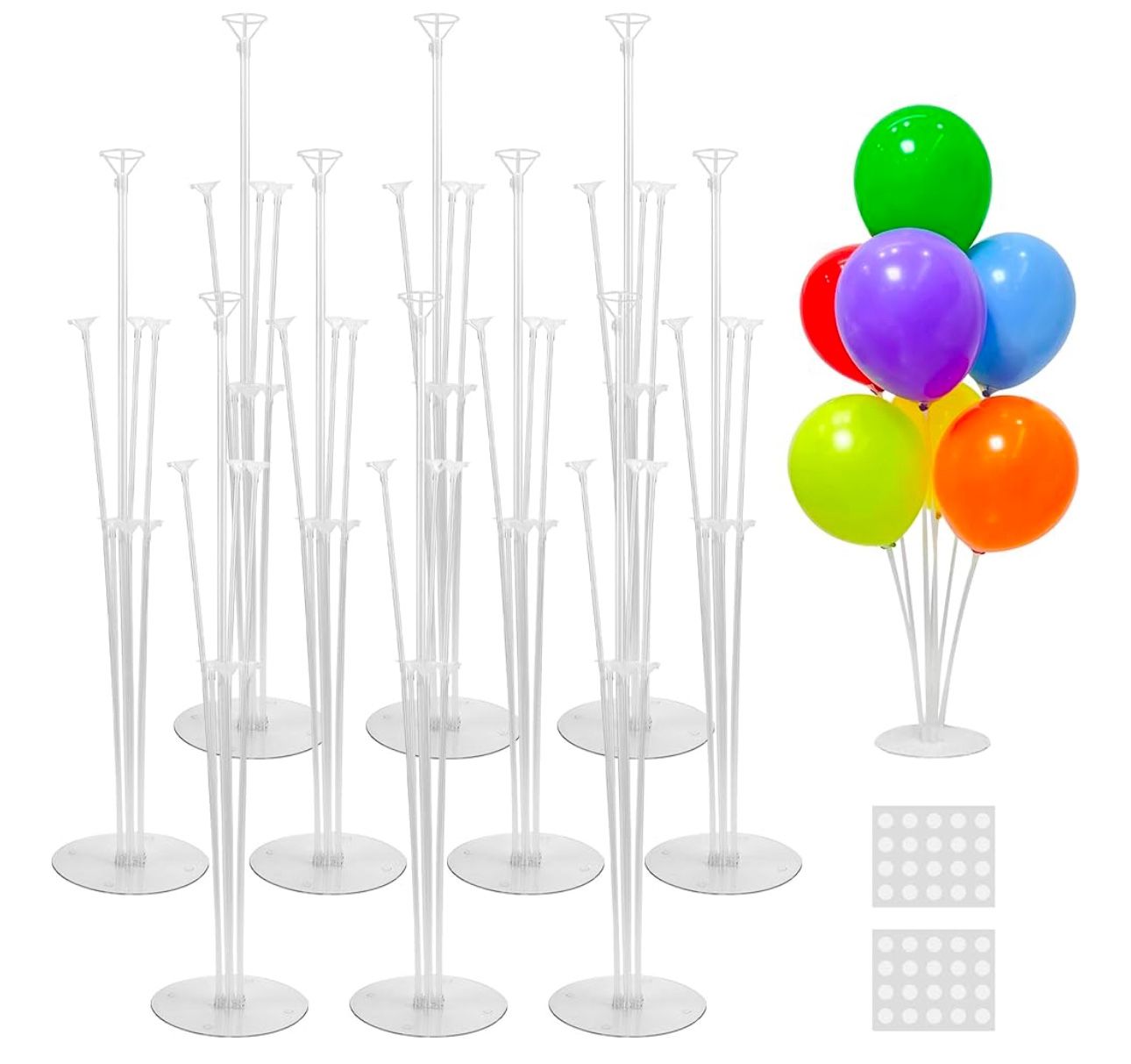 joyypop 24 sets balloon stand kit, balloon sticks with base birthday graduation party decorations wedding