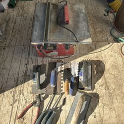 Tile Saw And Tools 