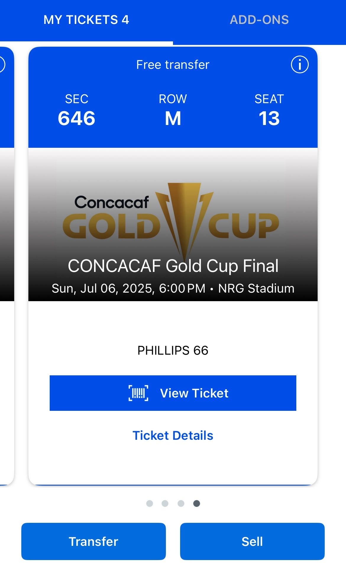 Gold Cup Ticket