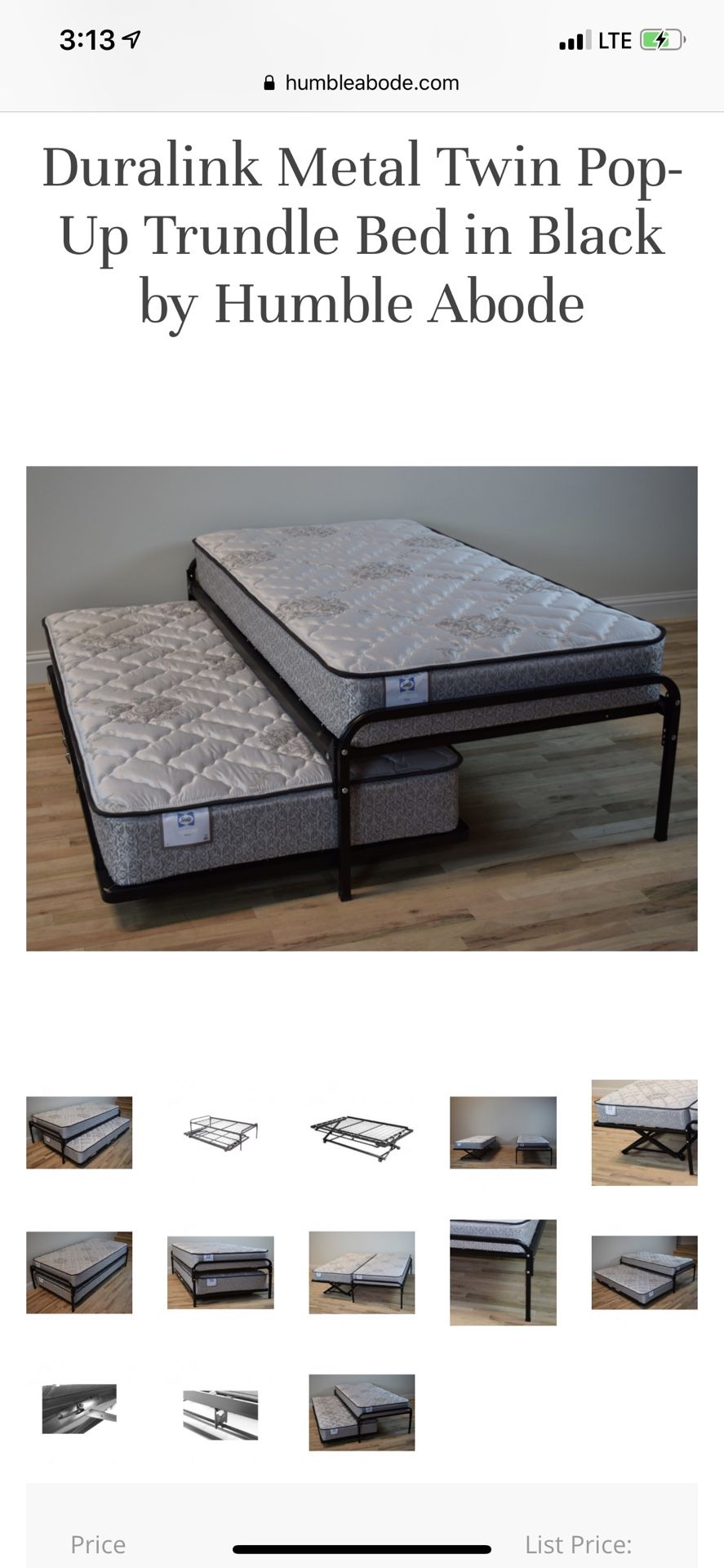 Trundle bed frames and safety strap