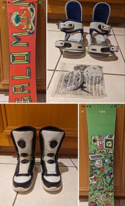 COMPLETE SETUP! Kids Snowboard Package: Salomon 110cm, ThirtyTwo BOA Boots US 3, Burton Bindings S - EXCELLENT CONDITION