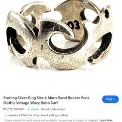 Sterling Silver Mans Ring Size 8