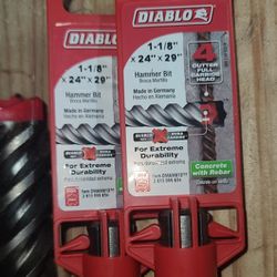Diablo DMAMX1270 1-1/8 in. x 24 in. x 29 in. Rebar Demon™ SDS-Max 4-Cutter Carbide-Tipped Hammer Bit