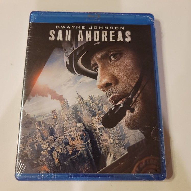 $7 BLU RAY SAN ANDREAS. NEW IN PACKAGE.  BLU RAY  ONLY. NO DIGITAL. $7 OR TRADE FOR A MOVIE TITLE I DO NOT 