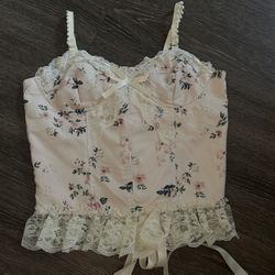 Cider Floral Lace Corset Top -M-