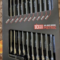ICON Extra Long Professional Metric Double Box Ratcheting Wrench, 10 Piece

