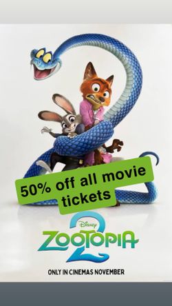 50% Off All Movie Tickets