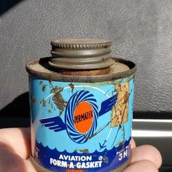 Vintage Permatex AVIATION Form A Gasket Can- Great Graphic