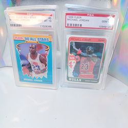 2 Vintage Michael Jordan  Basketball Fleer Cards #5  & #17