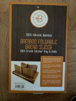 Bambusi Bamboo Foldable Bread Slicer with Crumb Catcher