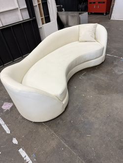 White Couch With Gold Trim