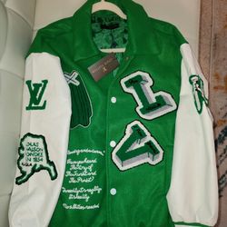vuitton varsity jacket green