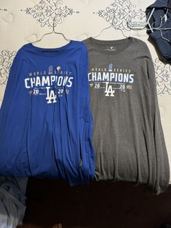 2 Dodgers 2020 Champs Long Sleeve Shirts 2XT