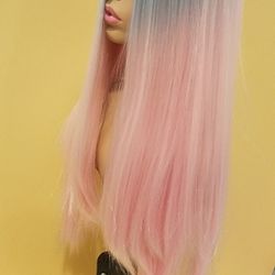 Long Pink Straight Wig