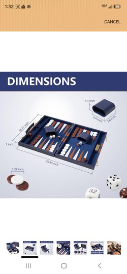 Foldable Backgammon Set with Dice Cups
