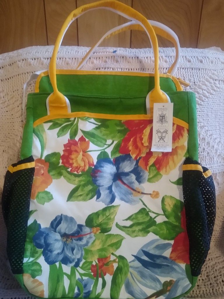 Boca Flowered Bag, NEW