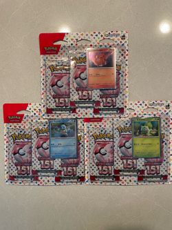 Scarlet Violet 151 PORTUGUESE 3 Pack Blister Set *SEALED* Pokemon Charmander Squirtle Bulbasaur