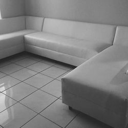 3 Piece Sectional Sofa -White Bonded Leather 