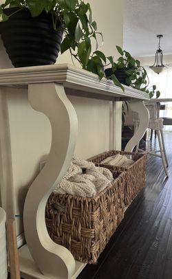 White Wood Console Table