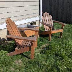 Cedar Wood Adirondack Chairs + Planter Box – Outdoor Set