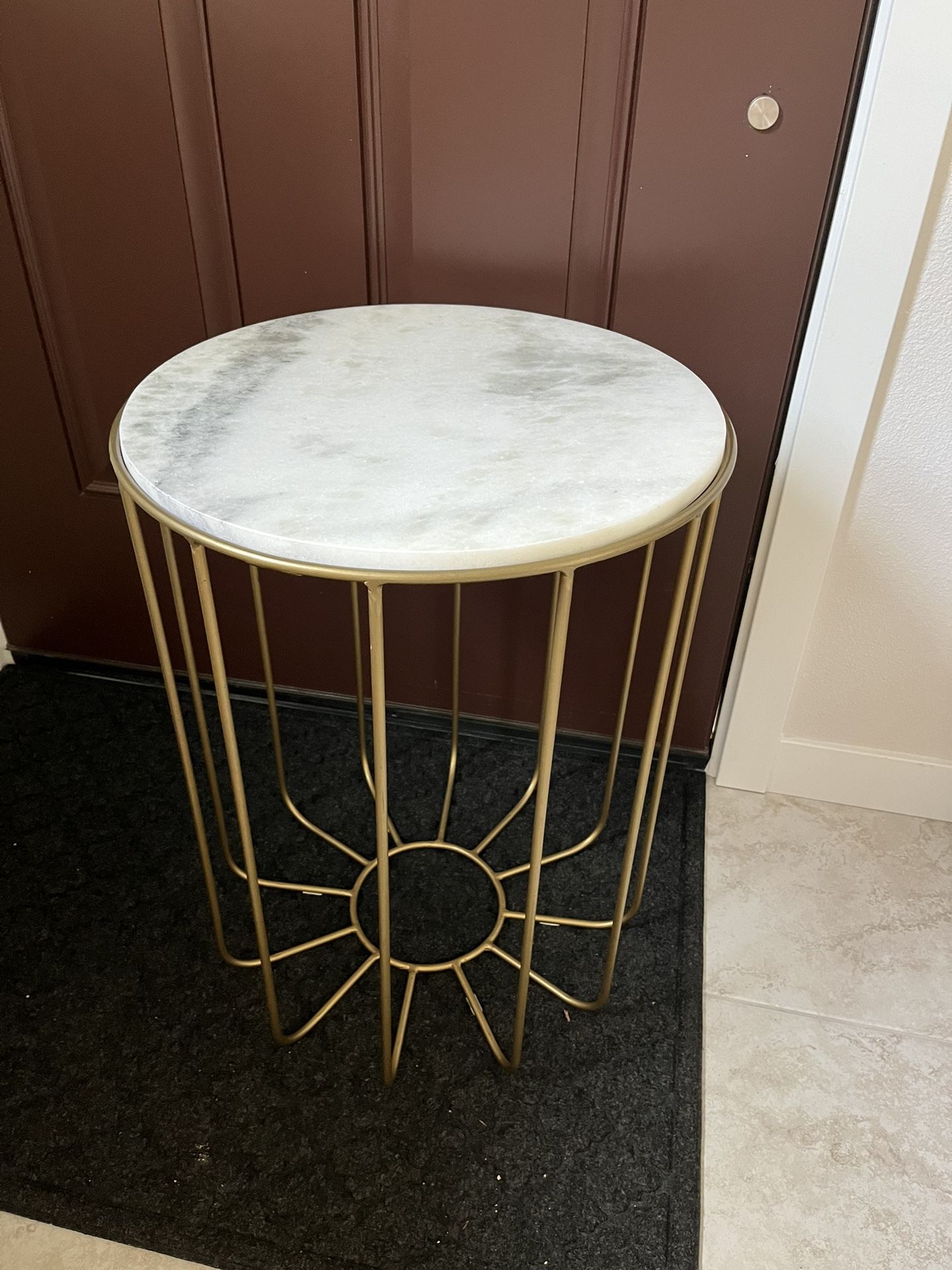 Metal & Marble Accent Table