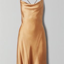 Aritzia Wilfred bronze Satin mini dress