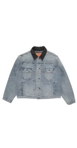 Stussy x Levi's Embossed Praglad Trucker Jacket for Sale in