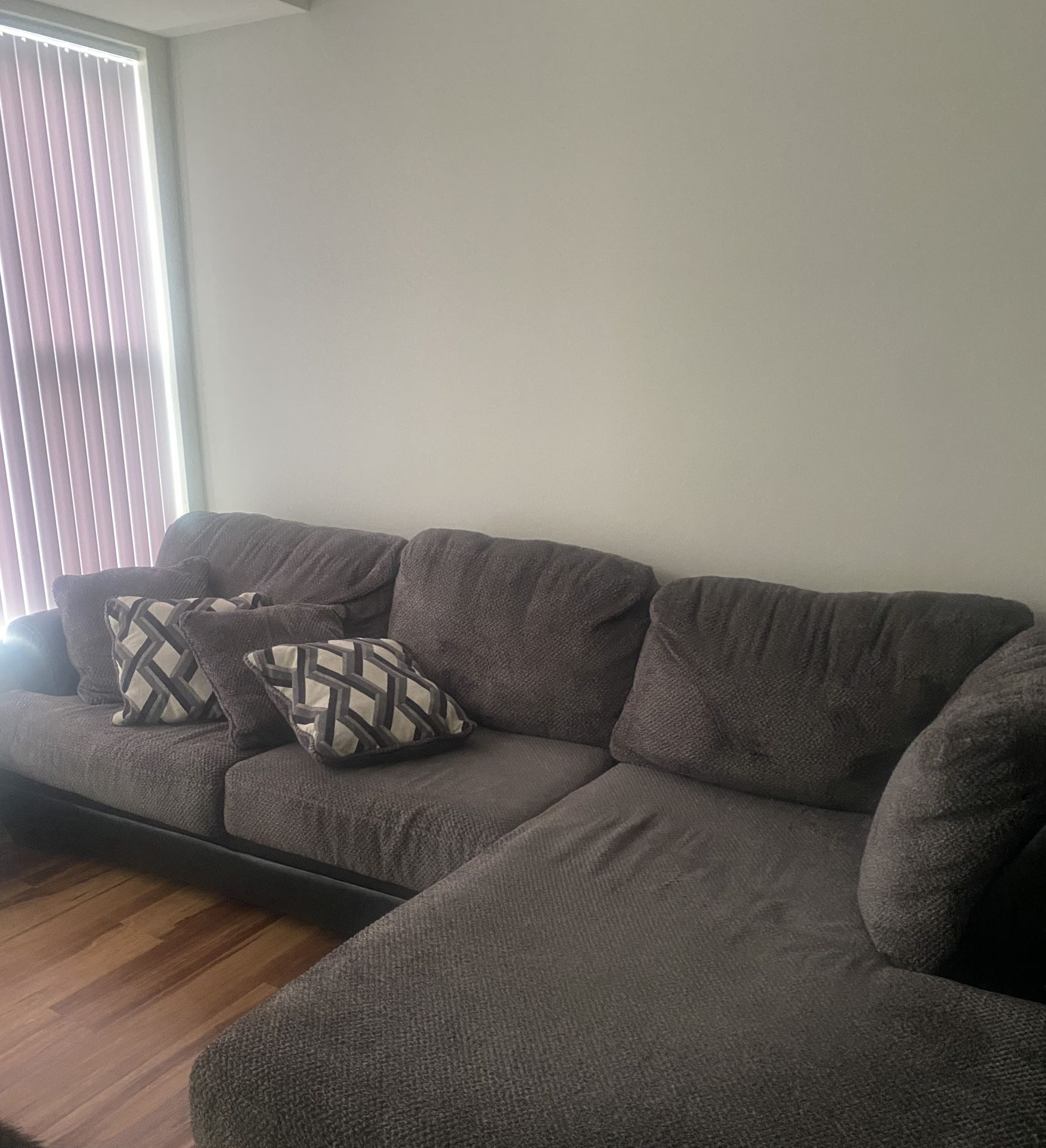 L Shape Couch & Glass Table