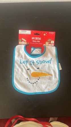 Happy Christmas Baby Bib Let It Snow
