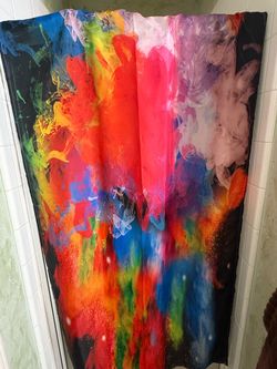 Colorful Abstract Print Shower Curtain