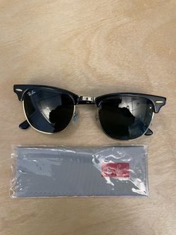 Authentic Ray-Ban Clubmaster Classic Sunglasses - Black & Gold