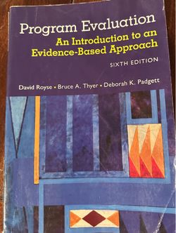 Program Evaluation: An Introduction to an Evidence-Based Approach  ISBN 978-1-(contact info removed)6-8