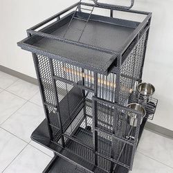 (Brand New) $130 Large 61” Tall Bird Cage with Rolling Stand Playtop for Parakeets Parrots Conures Cockatiel 