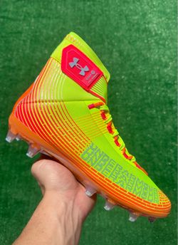 UNDER ARMOUR UA HIGHLIGHT MC LE “SOLAR YELLOW / ORANGE” FOOTBALL CLEATS (Size 10.5, Men’s)