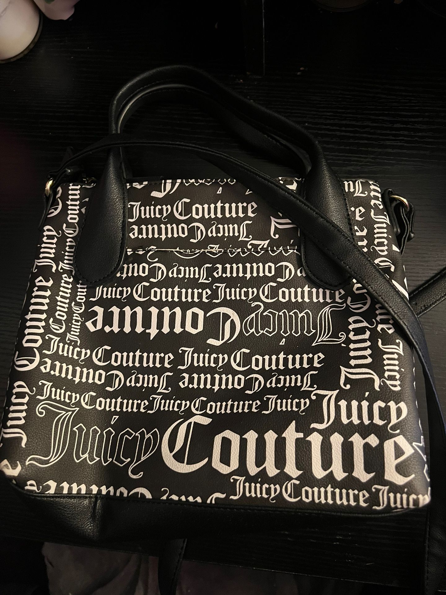 Juicy offers Couture B&W Mini Tote + Wristlet