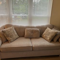 Beige Sofa With Pillows
