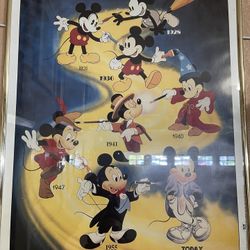 Mickey Mouse Changes Through years 1(contact info removed)-One Stop Poster Disney Co-1986