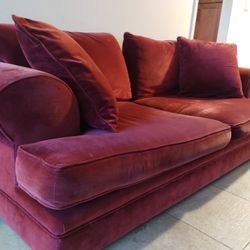 Red Velvet Couch 