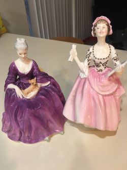 Royal Doulton Figurines 1971 Charlotte & 1966 Ballad Singer