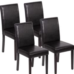 FDW Dining Chairs Set of 2,Dining Room Chairs,Side PU Cushion Chairs with Waterproof Surface and Wood Legs,for Kitchen Restaurant and Living Room,Leat