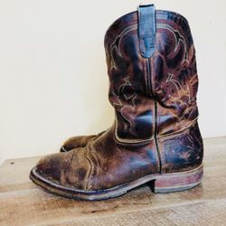 Double H DH3560 Western Boots Mens 14 2E wide Jase Roper Brown Leather Square