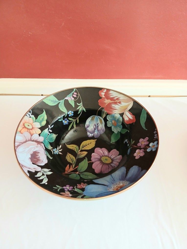 MacKenzie Child Flower Market Black Bowl