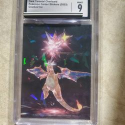 Dark Terastal Charizard Pokemon Center Sticker Cgc 9
